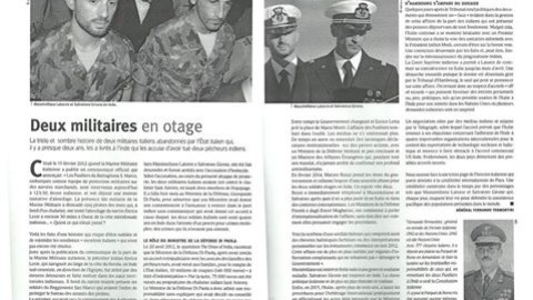 Caso Marò: risalto sui giornali francesi