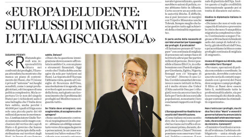 << Europa deludente: sui flussi di migranti l'Italia agisca da sola >>