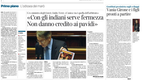 «Con gli indiani serve fermezza Non danno credito ai pavidi»