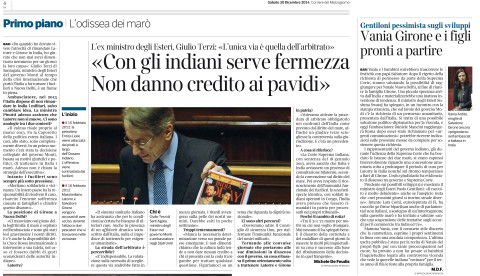 «Con gli indiani serve fermezza Non danno credito ai pavidi»