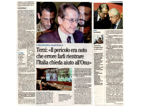 Terzi: “Il pericolo era noto, che errore farli rientrare, l’Italia chieda aiuto all’ Onu”